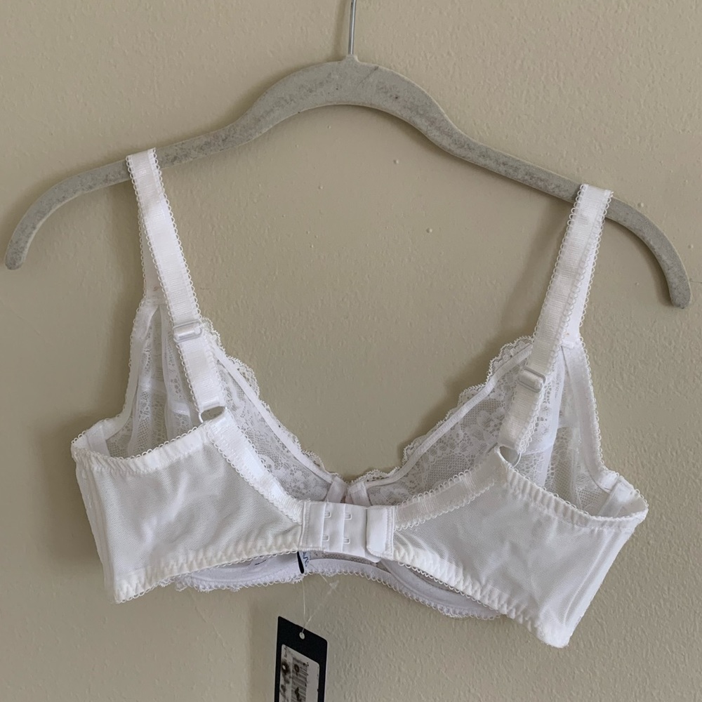 NWT Figleaves Juliette Lace Plunge Bra, White 32F (UK)